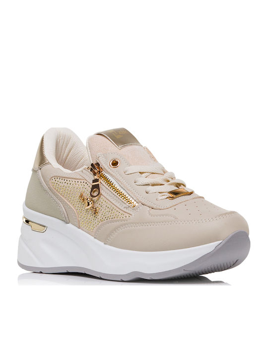 Γυναικεία Flatforms Sneakers Μπεζ