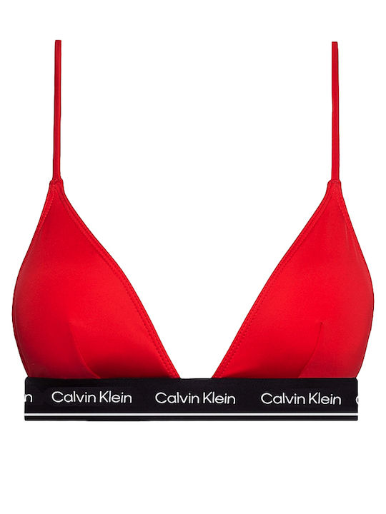 Triangle Bikini Top with Adjustable Straps Red