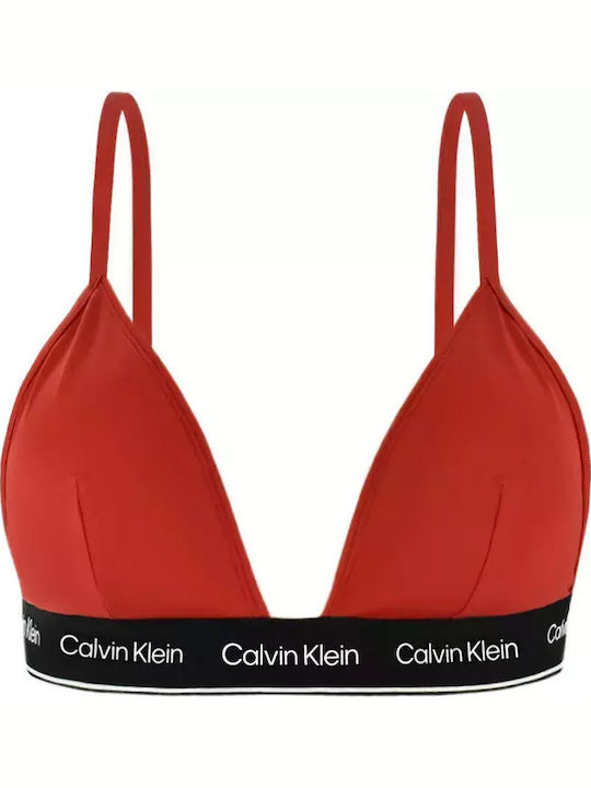 Triangle Bikini Top with Adjustable Straps Red