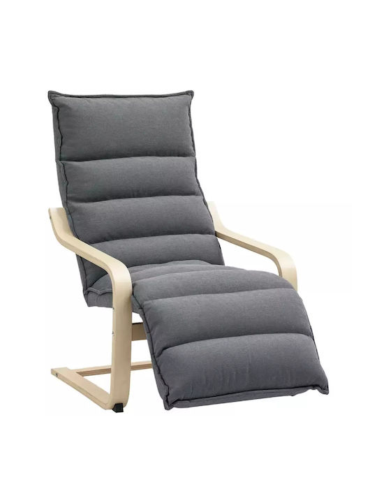 Relax Sessel mit Fußhocker Grau 67x93x114cm