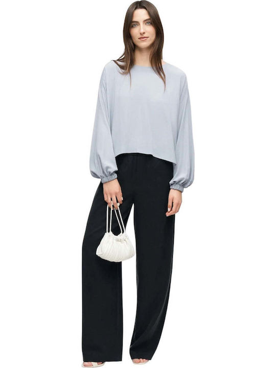 Women's Long Sleeve Blue Blouse