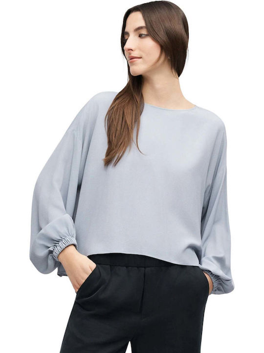 Women's Long Sleeve Blue Blouse