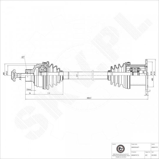 SKV Половин Ос За Audi A4 / A5