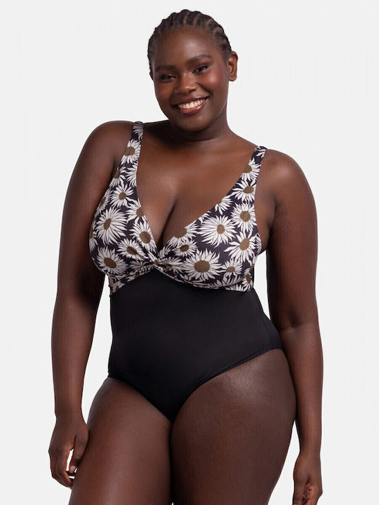 One Piece Swimsuit for Large Bust Black
