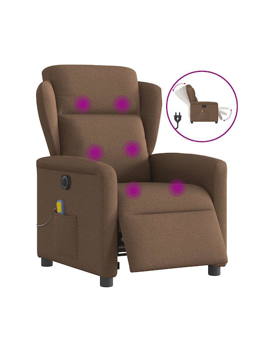 Πολυθρόνα Relax Massage με Υποπόδιο Καφέ 78x95x100cm