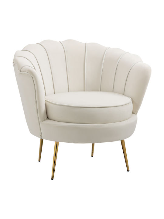 Sessel Samt Ecru 79x77x77cm