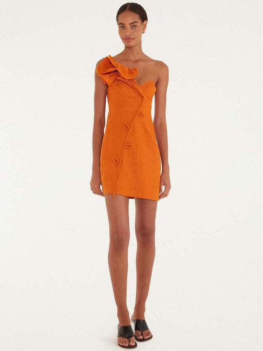 Summer Mini Dress for Wedding / Christening Orange Flower
