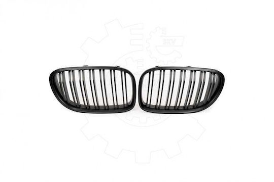 Bmw 7 F01 Radiator Mask Set Left or Right Double Stripe Matte Black 51137203197