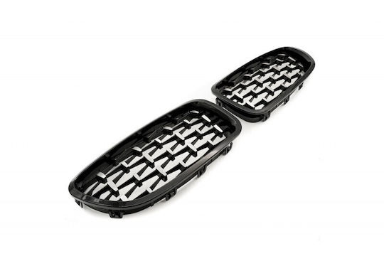 Decorative Engine Cover Diamond Black Glossy Silver Bmw 5 F10