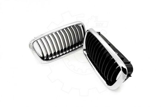 Μάσκα Ψυγείου Bmw 7 E38 Σετ Αριστερή Ή Δεξιά Μονή Λωρίδα Μαύρο Χρώμιο 51138125811