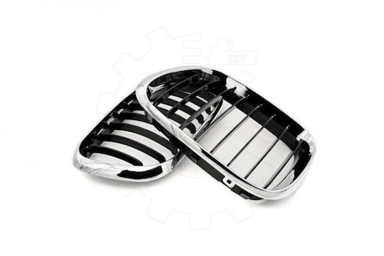 Bmw X5 E53 Radiator Mask Set Left or Right Single Stripe Black Chrome 51137113733