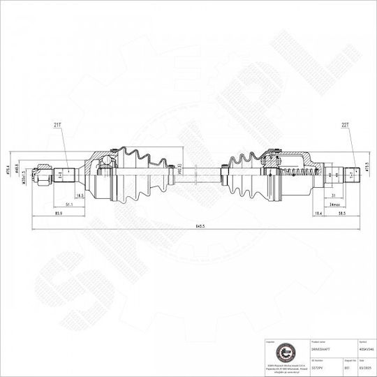 Drive Shaft Citroen C3 Ds3 Peugeot 207 Front Left
