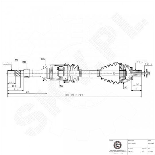 Jumătate De Axă Ford Galaxy Ii Mondeo Iv S-Max Față Dreapta 1505029