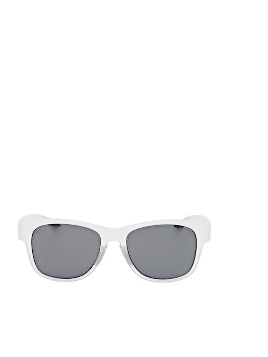 Smith Holiday Sunglasses with White Acetate Frame and Black Lenses