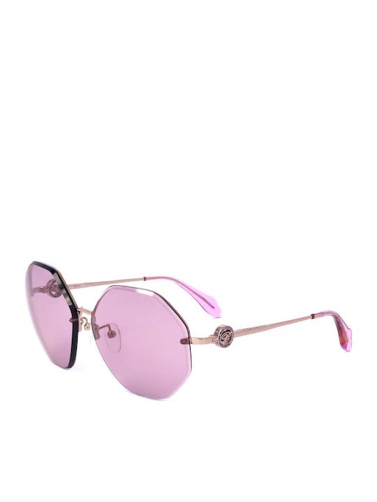 Blumarine Women's Sunglasses with Silver Metal Frame and Purple Lens SBM160 A39Y