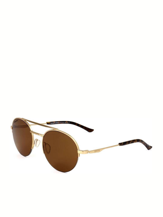 Smith Transporter Sonnenbrillen mit Gold Rahmen und Braun Linse