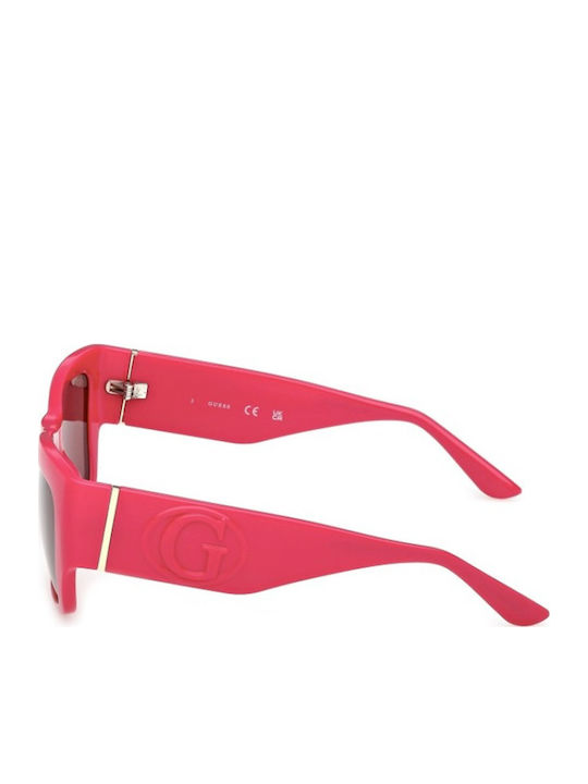 Guess Unisex Ochelari De Soare Cu Ramă Din Plastic Maro Tartarugă Și Lentile Roșii GU00252 72S