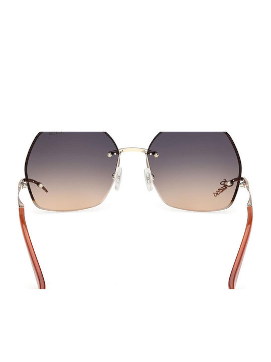 Guess Guess Damen Sonnenbrille mit Goldenem Metallrahmen und Grau Verlaufsfarbenen Gläsern GU00268 32B