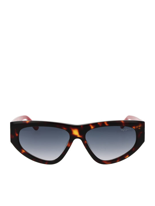 Pepe Jeans Women's Sunglasses with Brown Tartaruga Plastic Frame and Blue Gradient Lens PJ7403-101