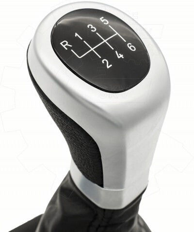 Car Shift Knob Leather Cover Bmw Series 3 Black Silver 6 Speeds Frame