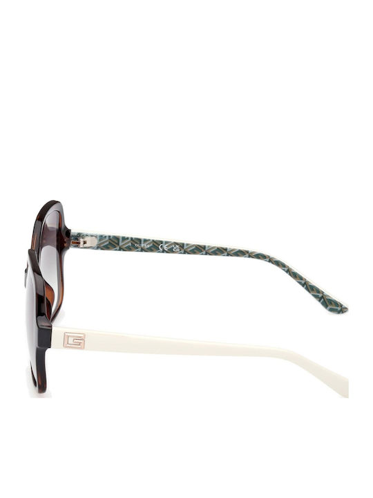 Guess Feminini Ochelari de soare cu Maro Tortoise Cadru și Verde Degrade Oglindă Lentilă