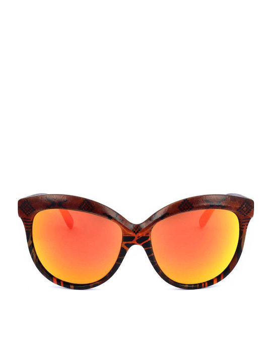 Italia Independent Women's Sunglasses with Purple Plastic Frame and Purple Lens