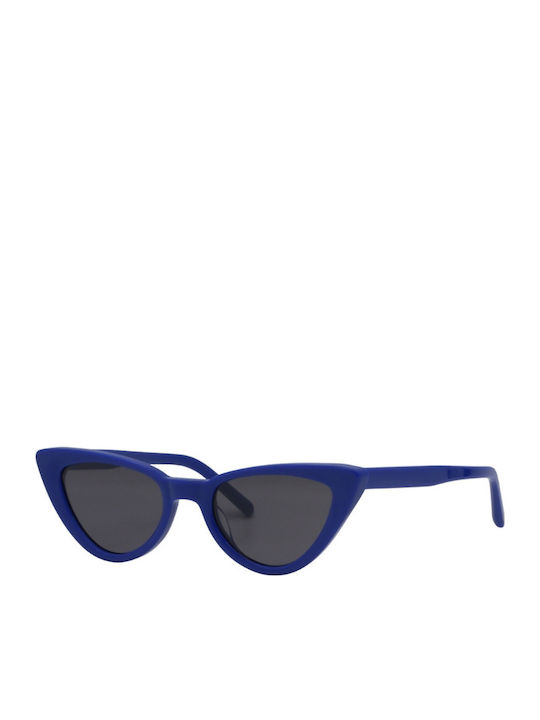 Common Sense Women's Sunglasses with Blue Plastic Frame and Gray Lens CS009