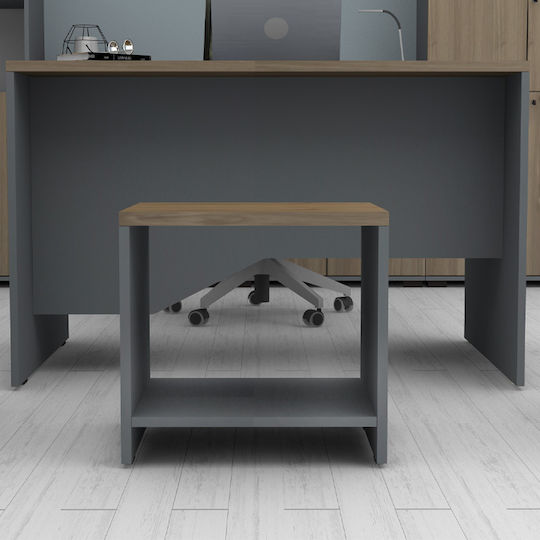 Rectangular Side Coffee Table Venturo Wooden Anthracite - Walnut W60xL60xH45cm