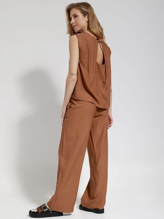 Women's High Rise Pantaloons in Slim Fit Camel