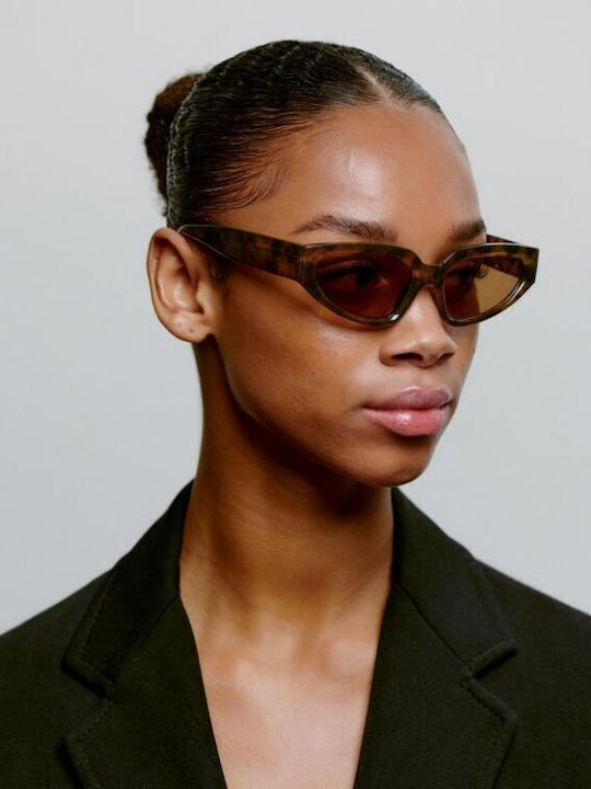 A.Kjaerbede Coquina Unisex Sunglasses with Horn-Rimmed Frame Coquina