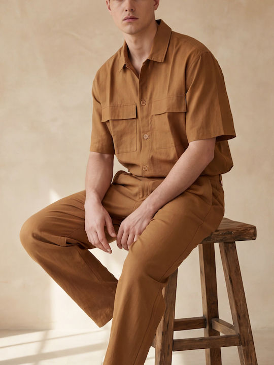 Trousers Set in Relaxed Fit Tabac Brown
