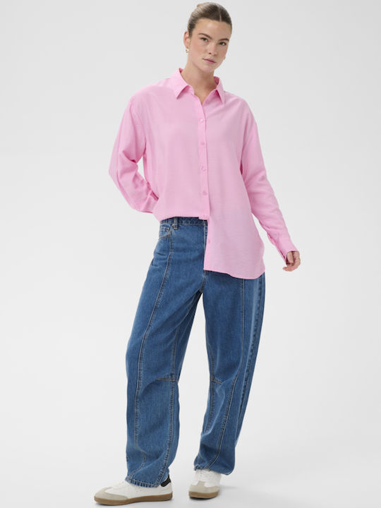 Long Sleeve Women's Shirt Pink Monochrome