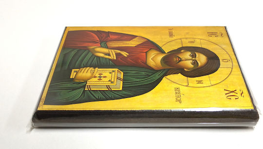 Christ Blessing Pantocrator Icon Frame Category Paper Krn No 0 Dimension 10.0cm X 14.0cm Icon Wood Mdf S&k Byzantine Icons