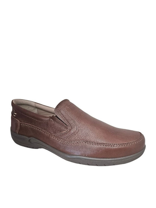 Leather Men's Casual Brown Shoes 19500-NA-KAFE