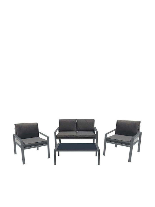 Rivian 4-Piece Outdoor Living Room Set Anthracite With Pillows E6846
