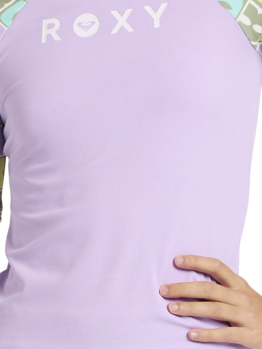 Roxy Active Παιδικό Μαγιό Μπλούζα Μωβ
