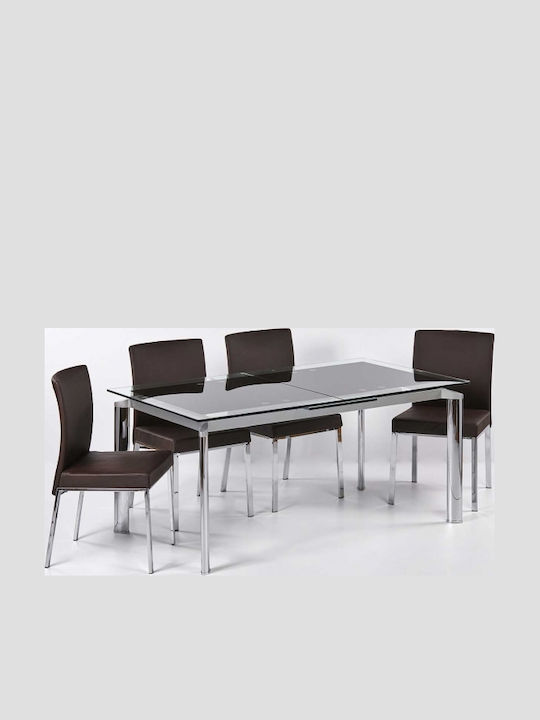 Τραπεζαρία με 4 Καρέκλες 160x70εκ.