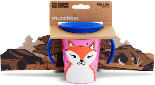 Munchkin Baby Cup Miracle 360° Wildlove Sippy Cup made of Plastic Blue 266ml for 12m+m+