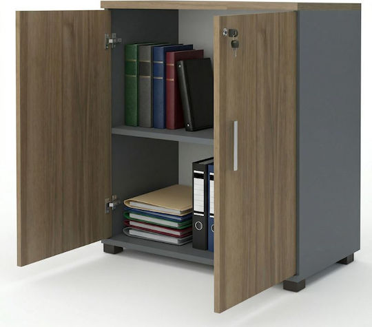 Шкаф За Бюро Venturo Дървен С Ключалка Антрацит 80x40x80см