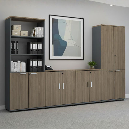 Шкаф За Бюро Venturo Дървен С Ключалка Антрацит 80x40x80см