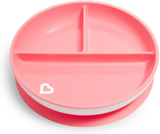 Munchkin Children's Stay Put Suction Food Plate Plastic Salmon