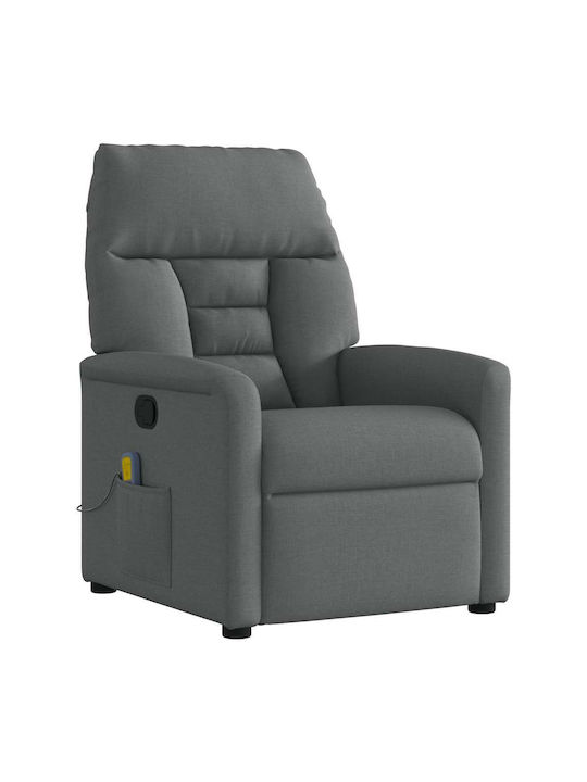 Πολυθρόνα Relax Massage με Υποπόδιο Σκούρο Γκρι 72x90x99cm