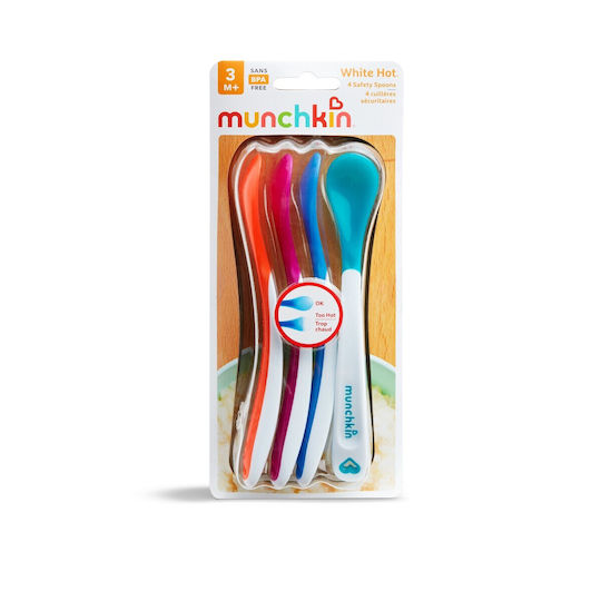 Munchkin Βρεφικό Σετ με Κουτάλια με Ένδειξη Θερμοκρασίας από Πλαστικό για 3+ μηνών 4τμχ