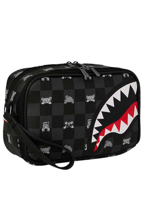 Sprayground Gray Peeking Character Check Toiletry Brick B8914 10" X 6.5" X 3.25" Multicolored One Size