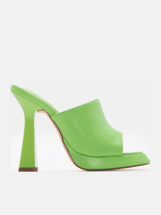 Flat Mules In Green Colour