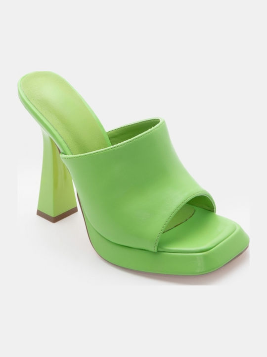 Flat Mules In Green Colour