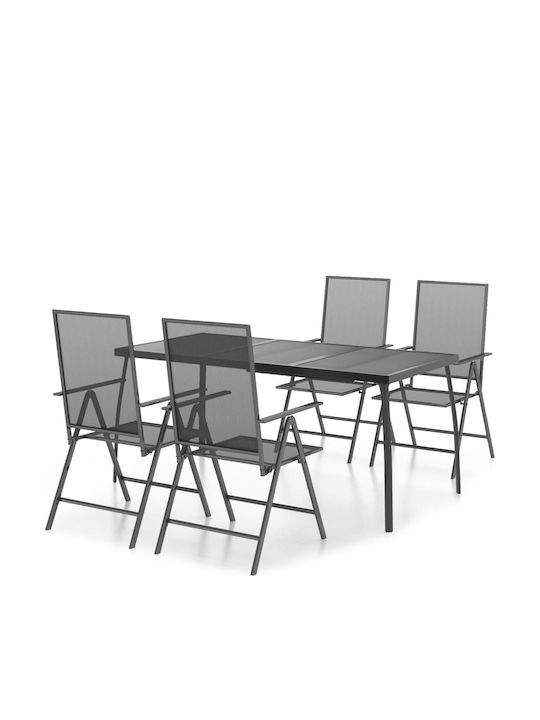 Set Sala De Mese Pentru Exterior 5 Piese Antracit