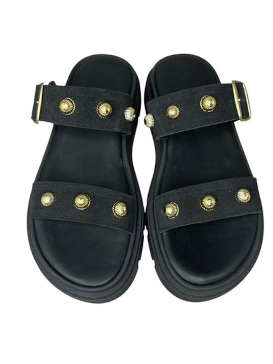Leather Women's Anatomic Black Sandals