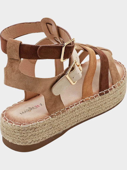 Γυναικεία Σανδάλια Gladiator Flatforms Καφέ
