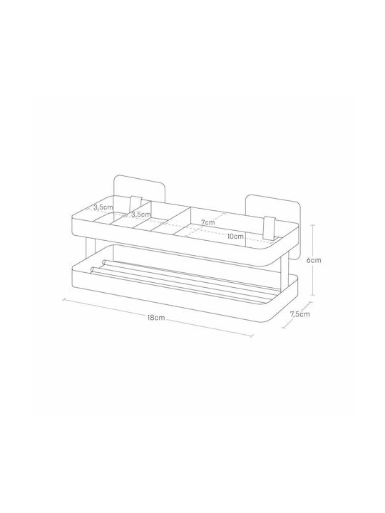 Yamazaki Επιτοίχιο Ράφι Inox 18x6εκ. Ασημί